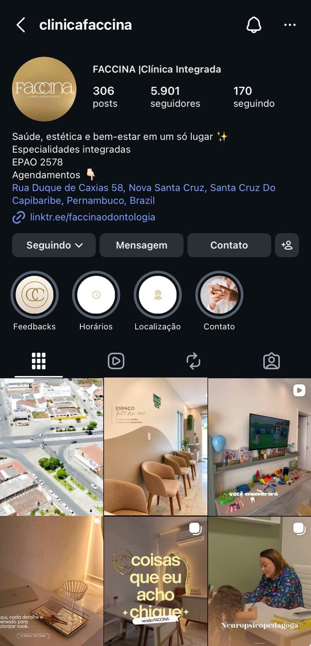 Perfil @clinicafaccina no Instagram: FACCINA | Clínica Integrada, 306 posts e 5.901 seguidores
